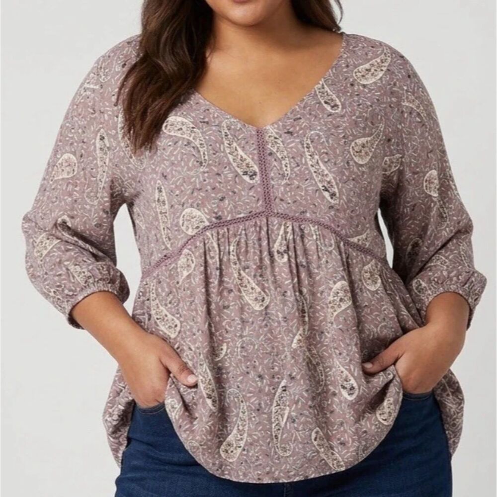Romantic Gypsy Top Womens Plus 4X Lace V-Neck Blouse Fairy Babydoll whimsy New